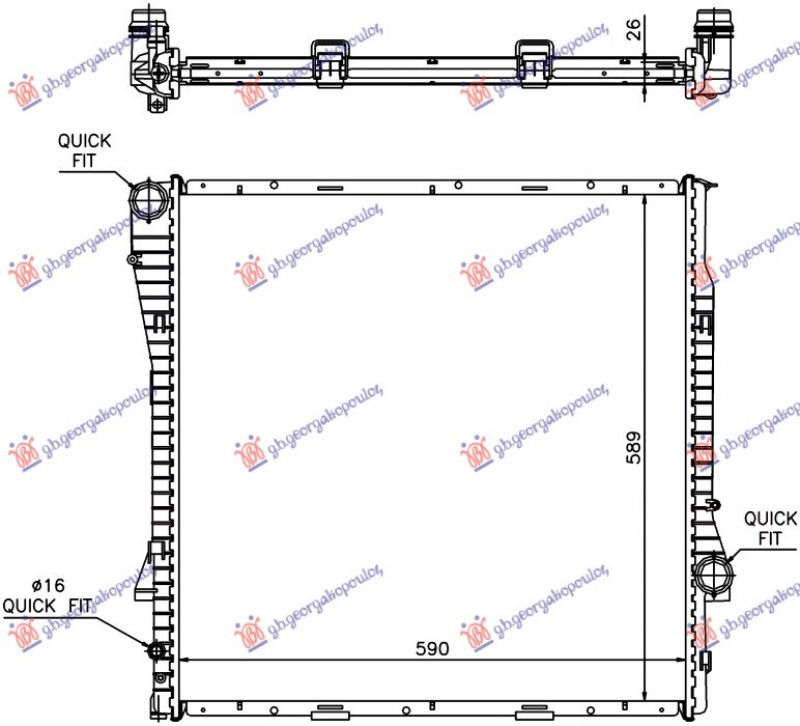 HLADNJAK MOTORA 3.0 BENZIN/DIZEL (AUTO) (59x60x2.4) (NRF)