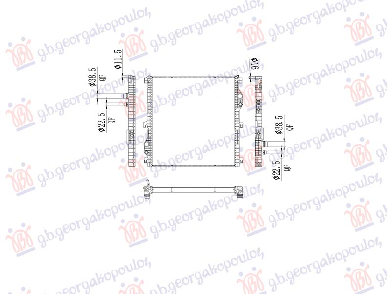 HLADNJAK MOTORA 3.0 BENZIN/HIBRID - 3.0 DIZEL/HIBRID (AUTO) (625x663x36)