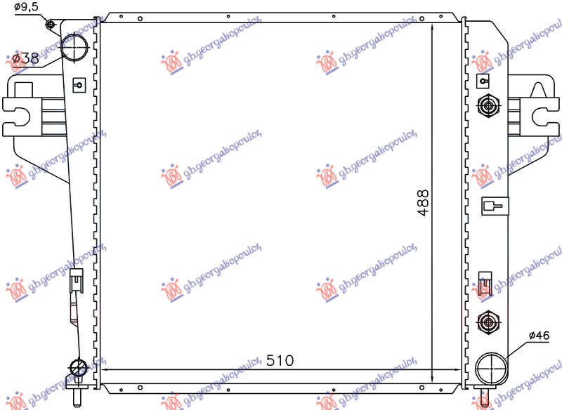HLADNJAK MOTORA 3.7 V6 BENZIN (MANUAL) (+/-AC) (50.5x50.8)