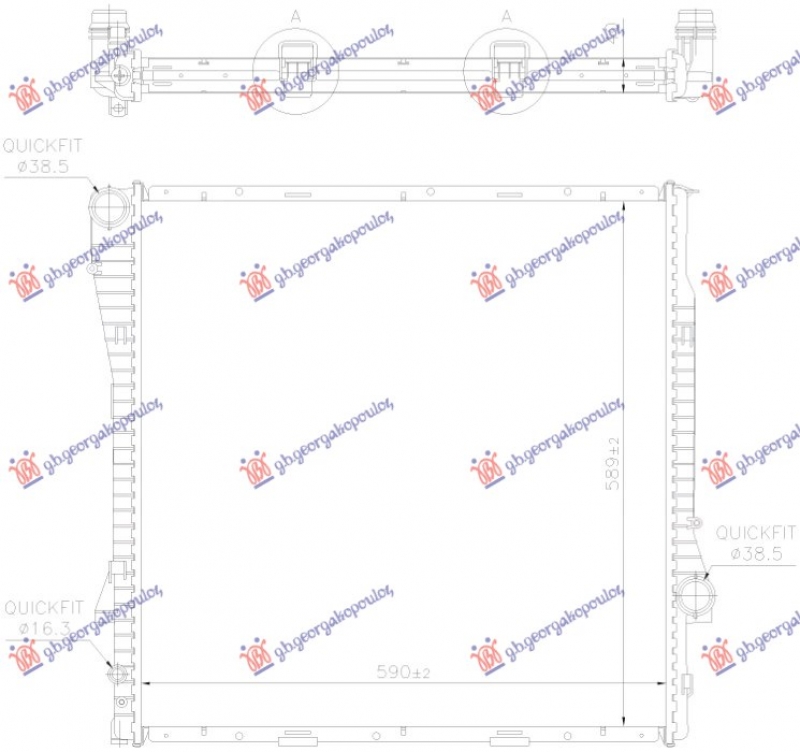 HLADNJAK MOTORA 4.4-4.6-4.8 BENZIN/DIZEL (AUTO) (59x60x4.0) (NRF)