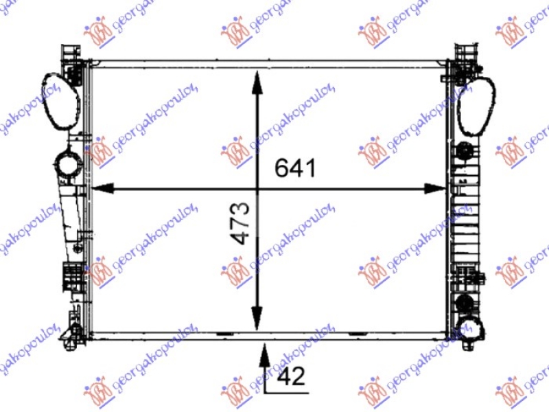 HLADNJAK MOTORA 5.0/5.5/5.8/6.0 BENZIN - 3.2/4.0/4.3 DIZEL (MANUELNI/AUTOMATSKI) (641x469) (NRF)