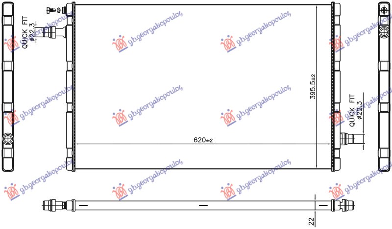 HLADNJAK MOTORA (620x395x22) (NISSENS)