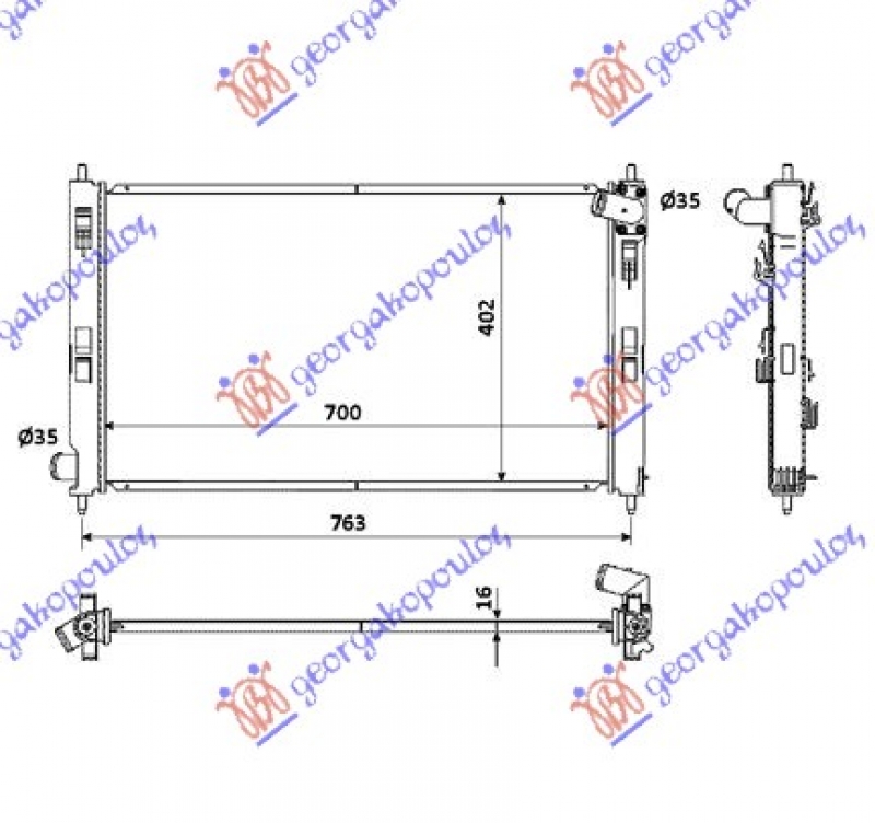 HLADNJAK MOTORA BENZIN-2.0 DIZEL(70x41)