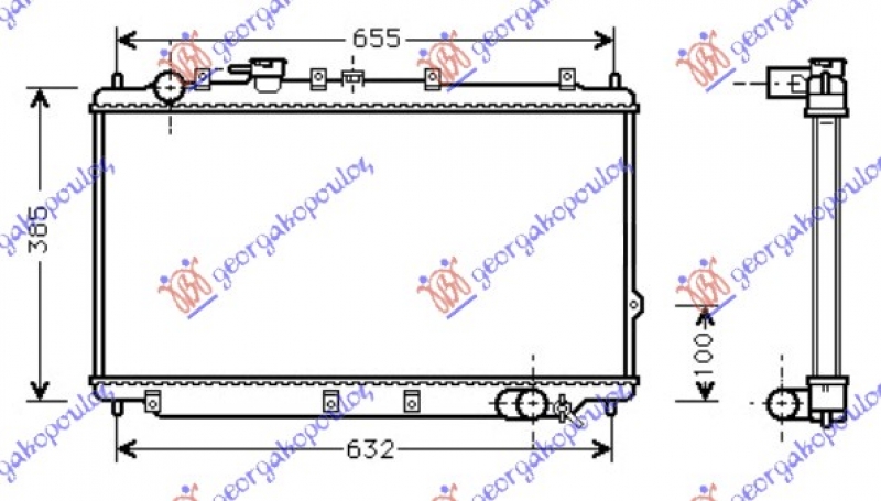 HLADNJAK MOTORA BENZIN (34.5x70) (NRF)