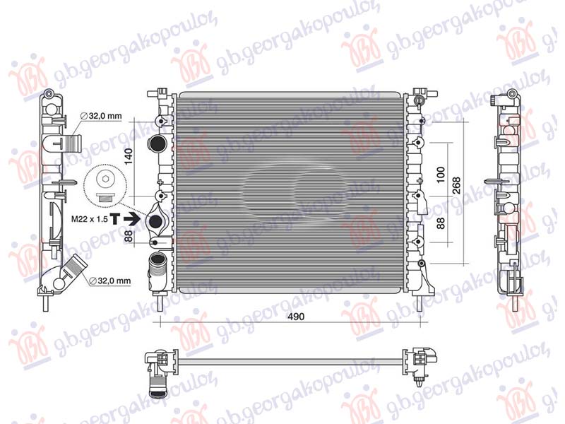 HLADNJAK MOTORA BENZIN (-AC) (430x380) BEZ PUMPE (NRF)