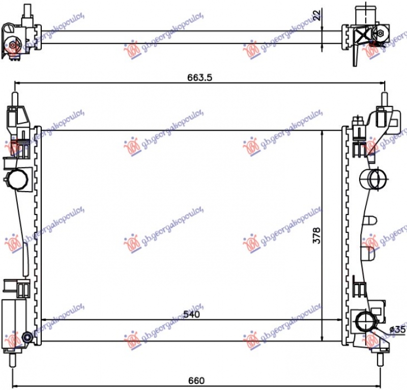 HLADNJAK MOTORA BENZIN (+/-AC) (54x37.5) (NRF)