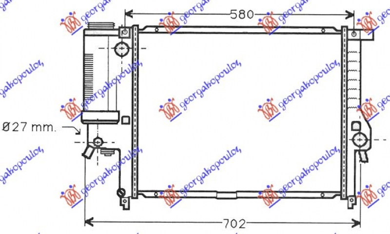 HLADNJAK MOTORA BENZIN (MANUAL/AUTOMATIC) (+AC) (520x440) (NRF)