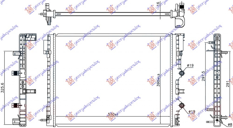 HLADNJAK MOTORA DODATNI 0.9 TURBO BENZIN (510x390x16) (NISSENS)