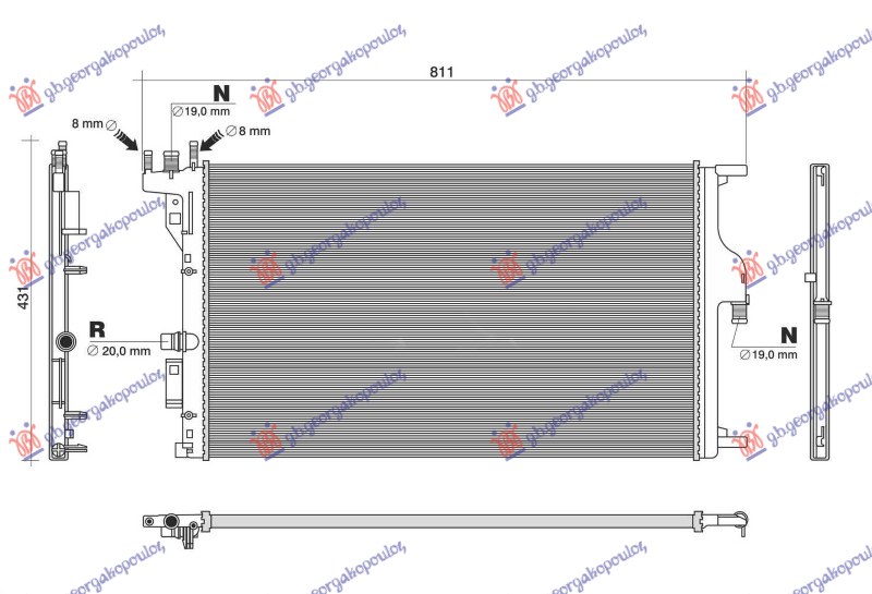 HLADNJAK MOTORA DODATNI 1.5 DIZEL (650x395) (NRF)