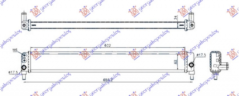 HLADNJAK MOTORA DODATNI 1.8 (600x62x24) (NRF)