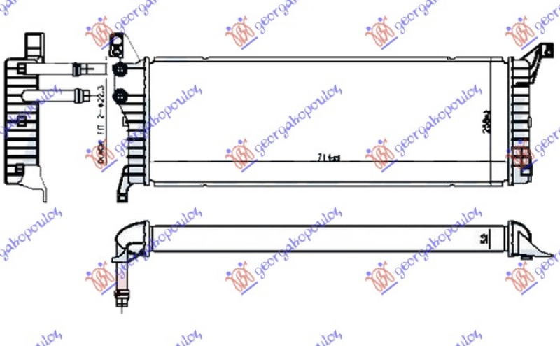 HLADNJAK MOTORA DODATNI 2.0 TDi (110/150KW) DIZEL (715x245x50) (NRF)