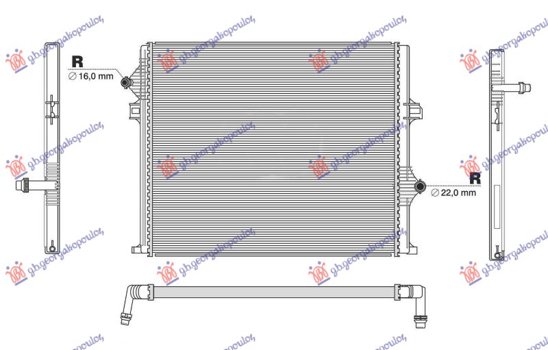 HLADNJAK MOTORA DODATNI 2.0/3.0 BENZIN (567x478x26) (VALEO)
