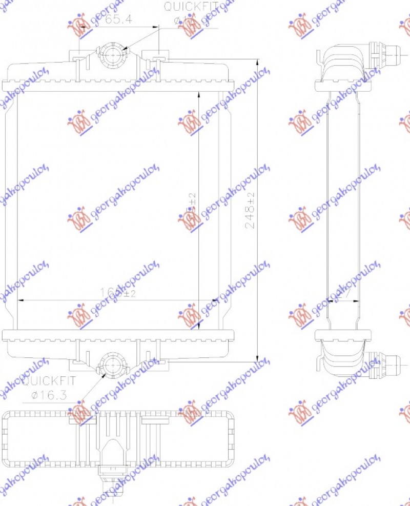 HLADNJAK MOTORA DODATNI 3.0 BENZIN (195x165) (KOYO)