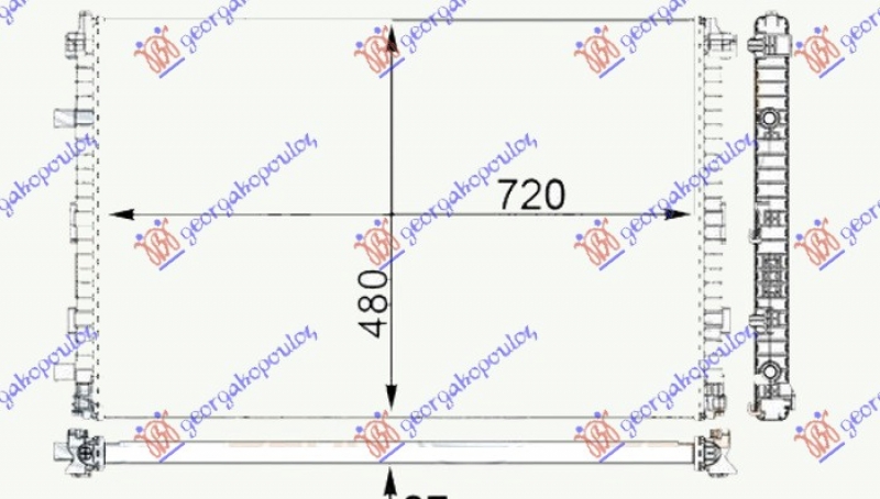 HLADNJAK MOTORA DODATNI 3.0 TFSi BENZIN - 3.0 TDi DIZEL (720x480x26) (VALEO)