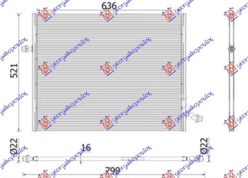 HLADNJAK MOTORA DODATNI 3.0/4.7/5.5/6.0 BEN - 3.0/3.5 BEN/HIB - 2.2 DIZ/HIB - 3.0 DIZ (AUTO) (635x509) (NRF)