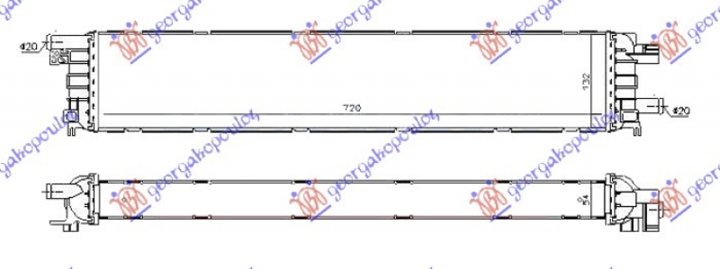 HLADNJAK MOTORA DODATNI 3.0TFSi-S4 BENZIN (720x135x52) (NRF)