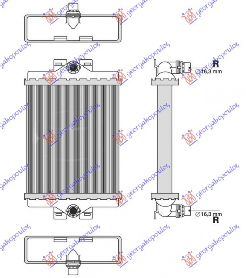 HLADNJAK MOTORA DODATNI BENZIN/DIZEL (185x156x26) (NRF)