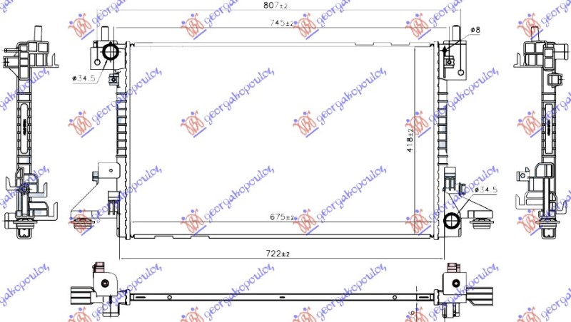 HLADNJAK MOTORA HIBRID (675x420x16) (NRF)