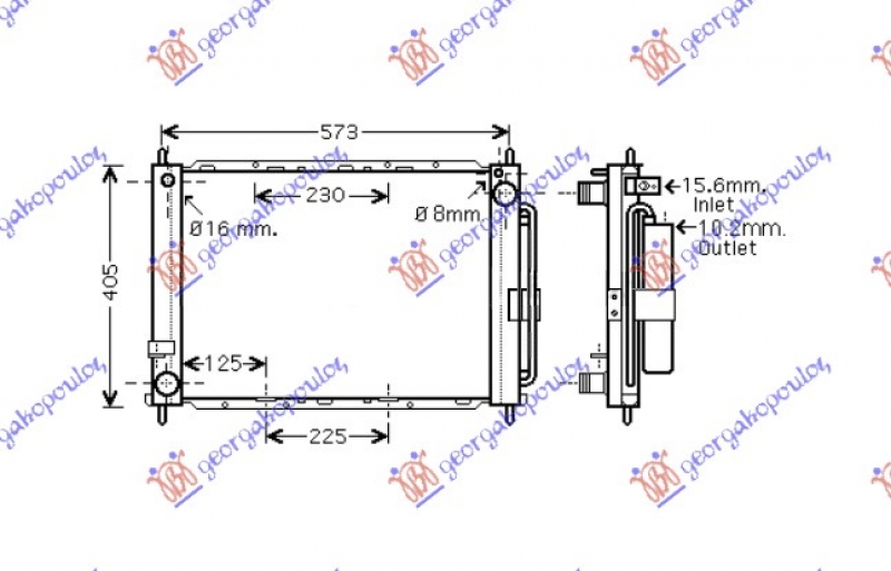 HLADNJAK MOTORA I KLIME 1.4/1.6i/16V DCi (+AC) (51x38) (NRF)