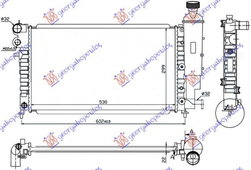 HLADNJAK MOTORA XN/XR RALLY (53x32) (NRF)
