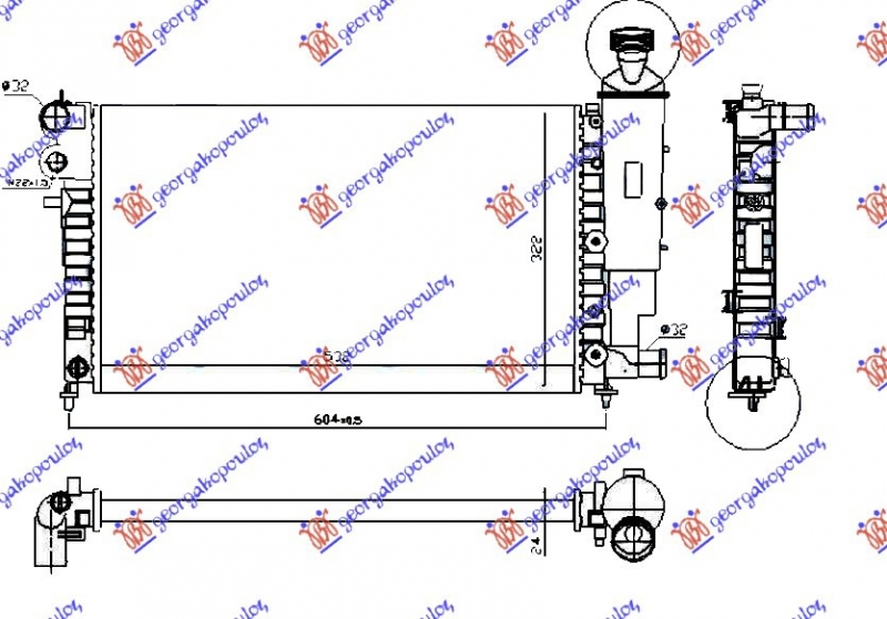 HLADNJAK MOTORA XN/XR RALLY (53x32) (NRF)