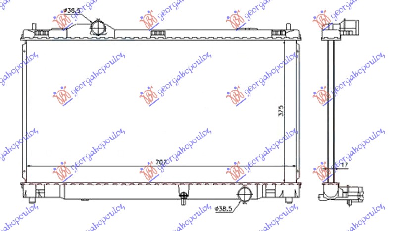 HLADNJAK MOTORA ZA SVE MODELE BENZIN (375x705x16) (NRF)