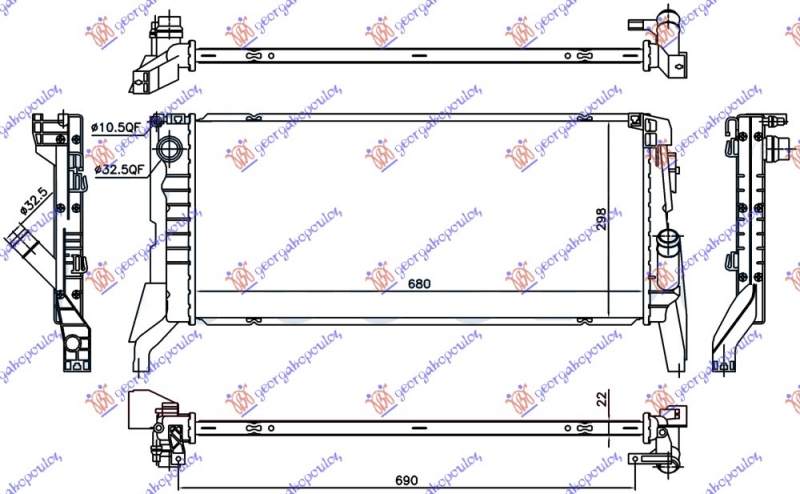 HLADNJAK MOTORA ZA SVE MODELE DIZEL (MAN) (680x298x22) (VALEO)