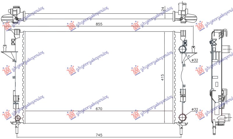 HLADNJAK MOTORA ZA SVE MODELSE BENZIN/DIZEL (+/-AC) (69x42) -2007 (NRF)