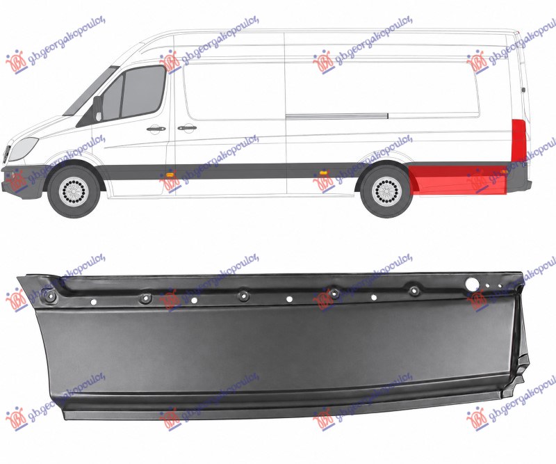 KRAJ ZADNJEG BLATOBRANA (ZADNJI DEO) JEDAN TOCAK - DUGA SASIJA (4325 mm) (140 cm)