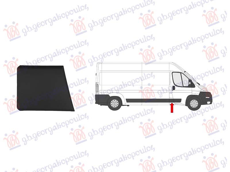 LAJSNA STUBA PREDNJIH VRATA CRNA (KRATKA/DUGA SASIJA)