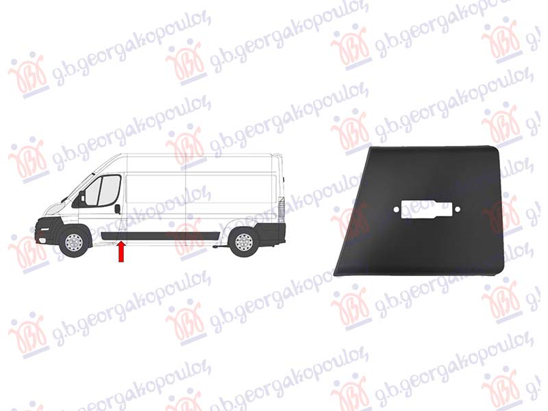 LAJSNA STUBA PREDNJIH VRATA CRNA (PREDNJI DEO) (KRATKA/DUGA SASIJA) (SA OTVOROM ZA GABARITNO SVETLO)