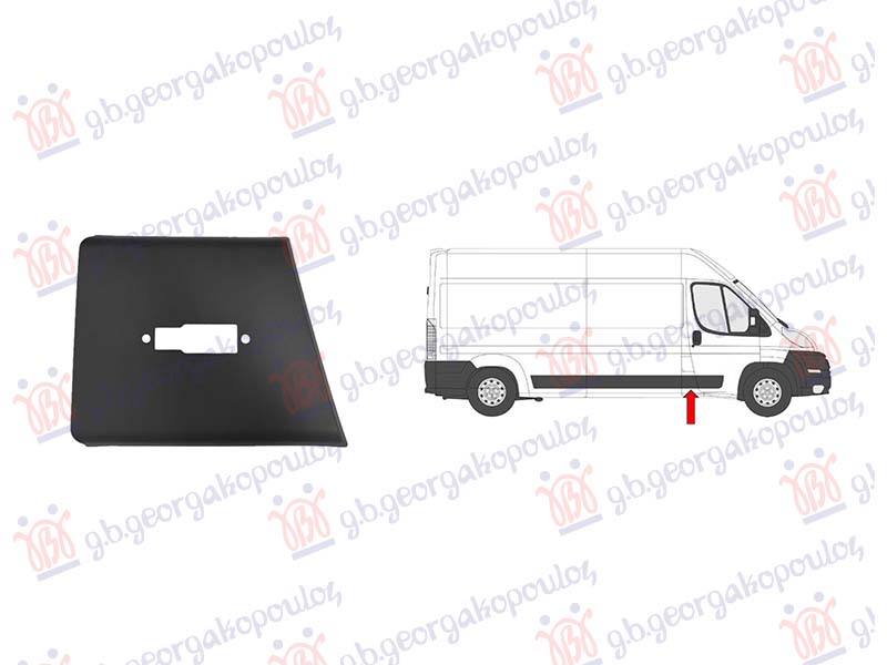 LAJSNA STUBA PREDNJIH VRATA CRNA (PREDNJI DEO) (KRATKA/DUGA SASIJA) (SA OTVOROM ZA GABARITNO SVETLO)