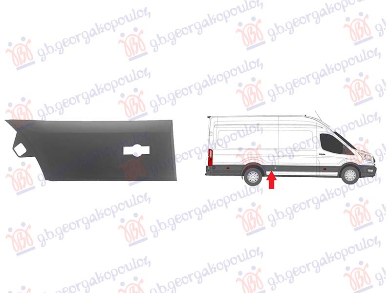 LAJSNA ZADNJEG BLATOBRANA SIVA (SA KACENJEM) (OTVOR ZA GABARITNO SVETLO) (JEDAN TOCAK) (DUGO VOZILO)