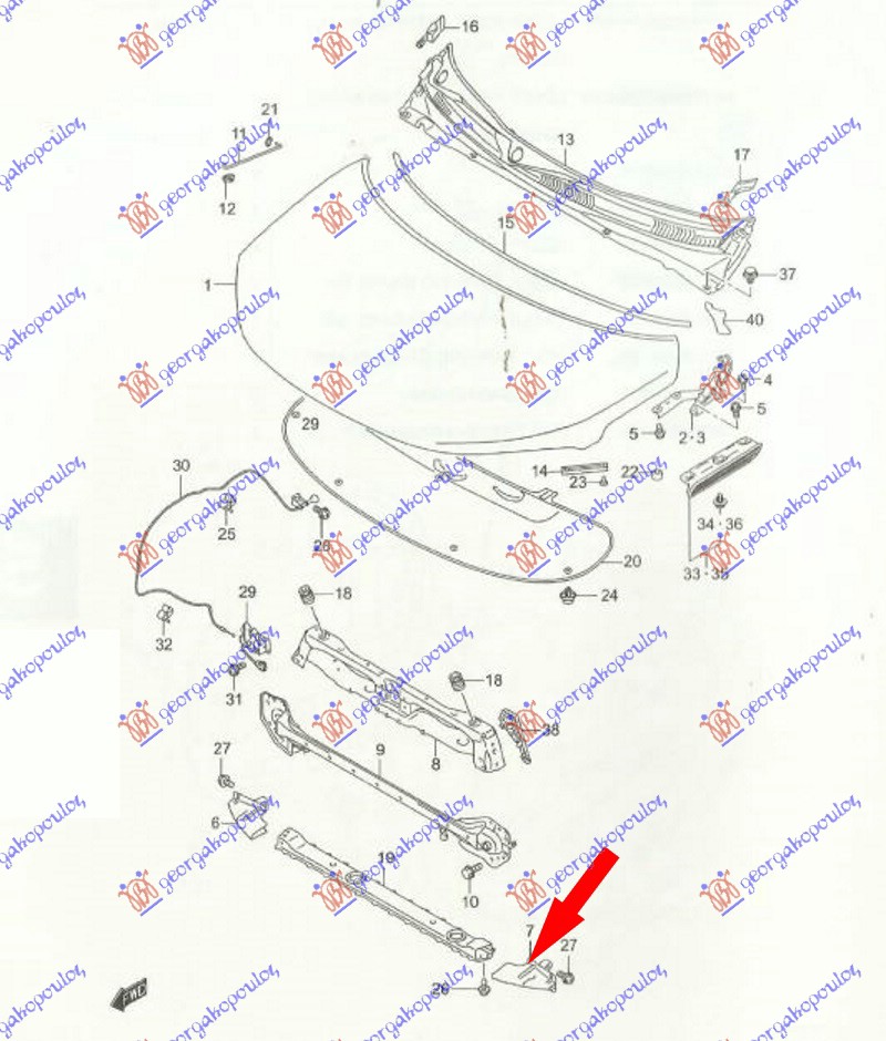 NOSAC HLADNJAKA DONJI (BOCNI DEO) (O)