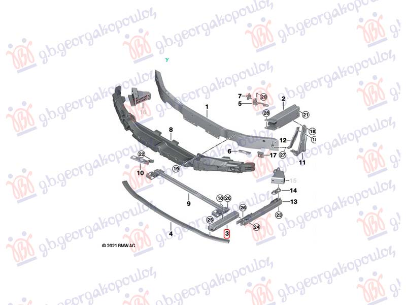 NOSAC HLADNJAKA PREDNJI ALUMINIJUM (PRODUZETAK SASIJE)