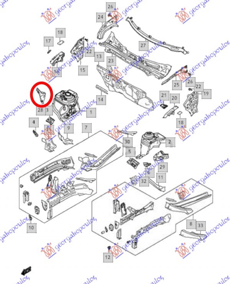 NOSAC PREDNJEG BLATOBRANA DONJI UGAO