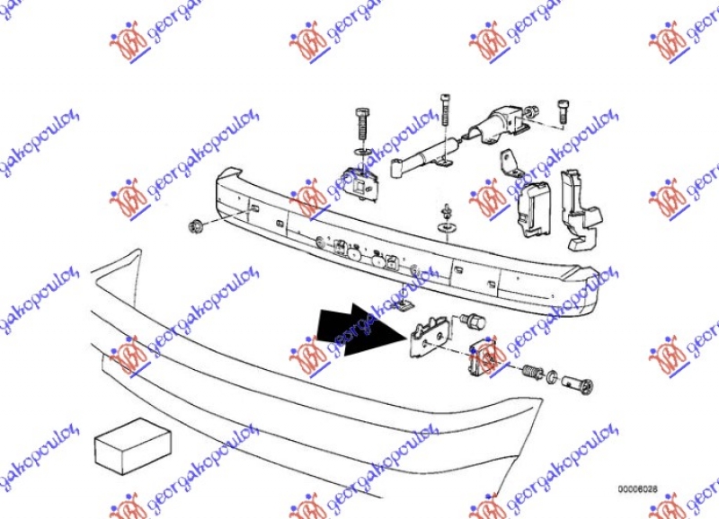 NOSAC PREDNJEG BRAN. (KOPCA) PLAST. L=D