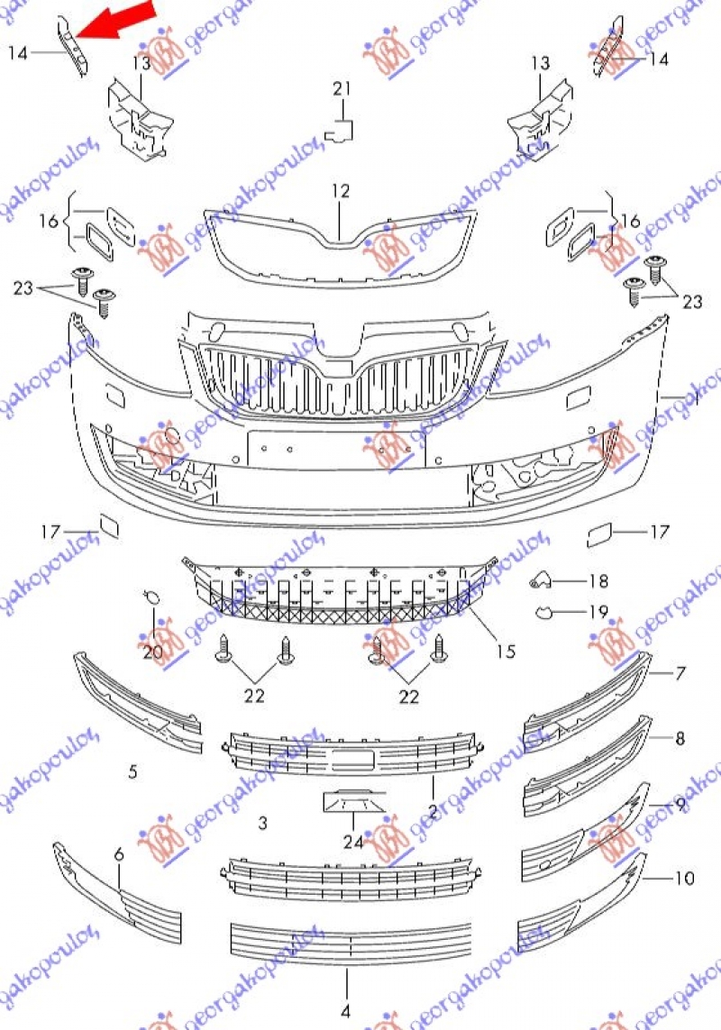 NOSAC PREDNJEG BRANIKA GORNJI METAL