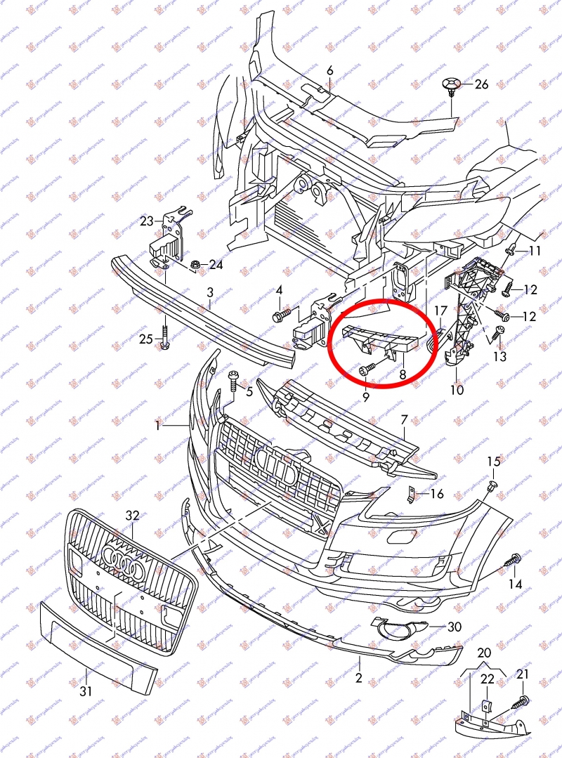 NOSAC PREDNJEG BRANIKA GORNJI PLASTICNI