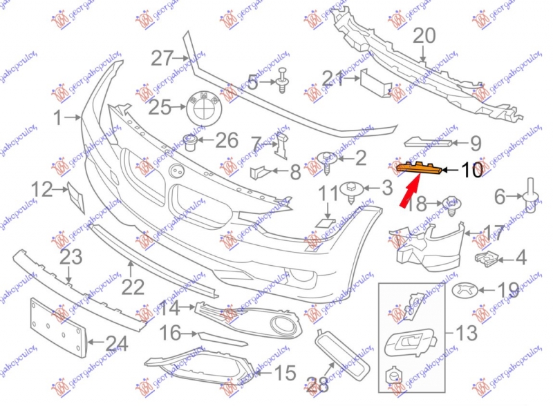 NOSAC PREDNJEG BRANIKA PLAST.DONJI