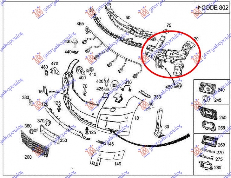 NOSAC PREDNJEG BRANIKA PLASTICNI