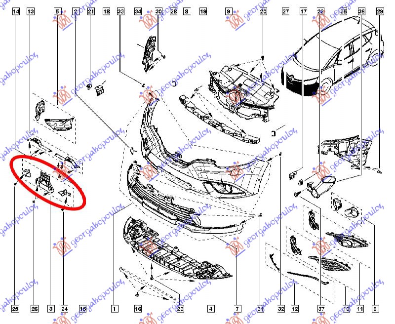 NOSAC PREDNJEG BRANIKA PLASTICAN(SET 3DE