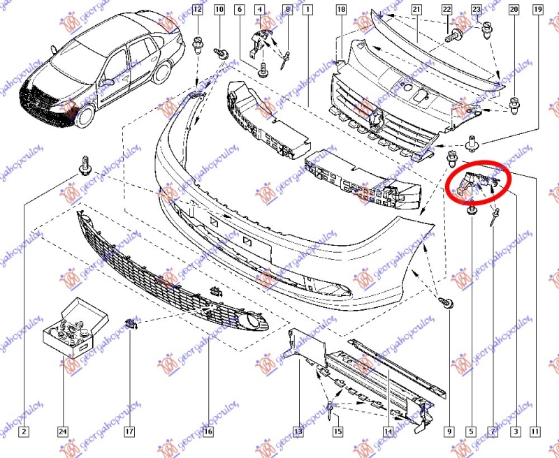 NOSAC PREDNJEG BRANIKA PLASTICNI