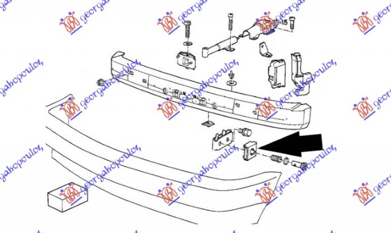 NOSAC PRED/ZAD BRAN. (KOPCA) PLAST. L=D