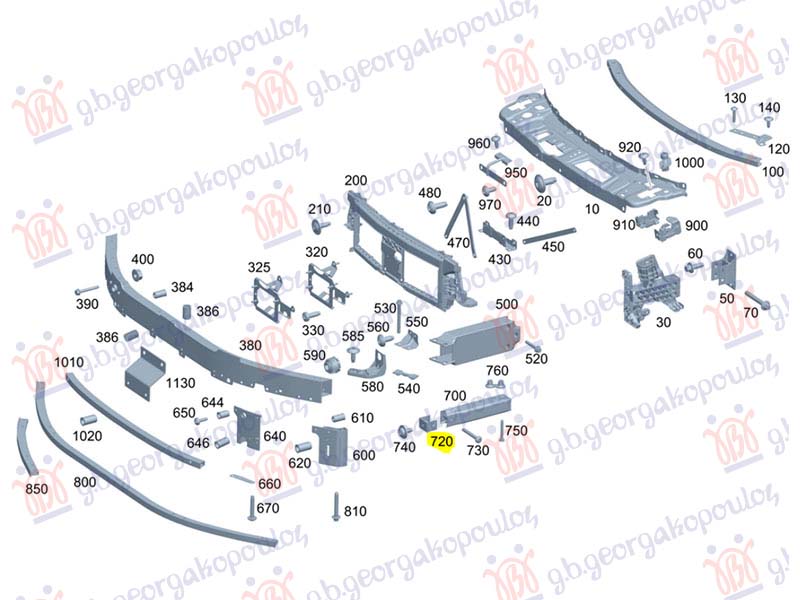 NOSAC SINE PREDNJEG BRANIKA UNUTRASNJI ZADNJI BOCNI (L=D) (PRIKLJUCAK) ALUMINIJUM