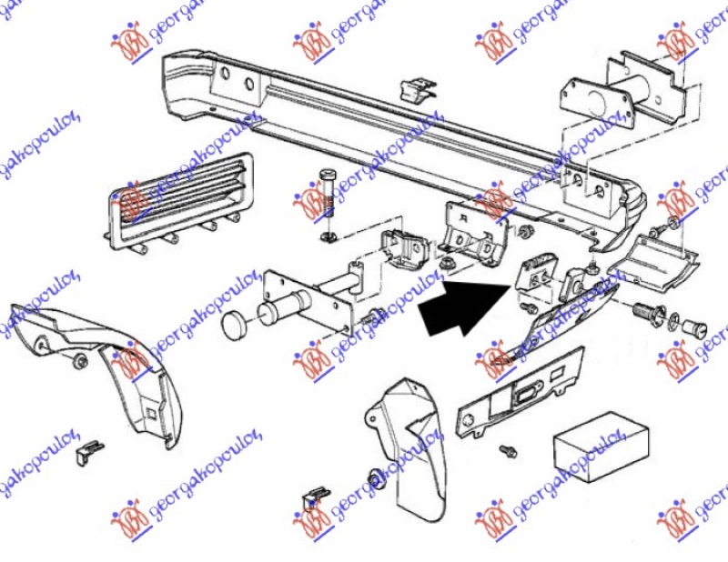 NOSAC ZADNJEG BRAN. (KOPCA) PLAST. L=D
