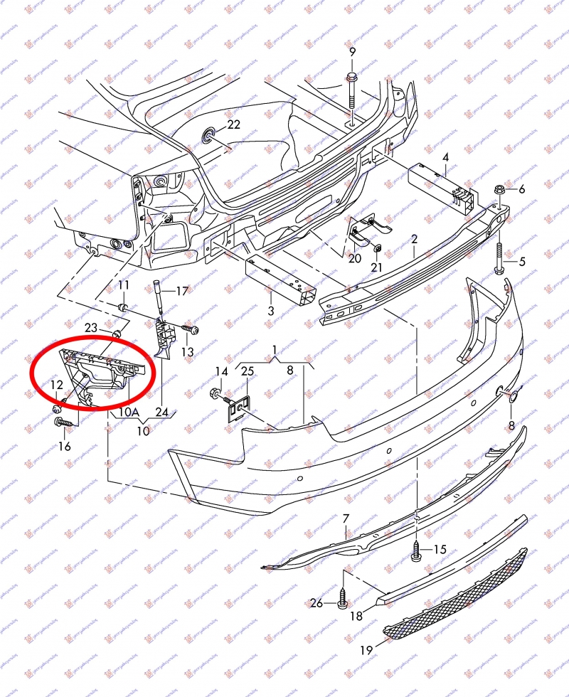NOSAC ZADNJEG BRANIKA PLASTICNI