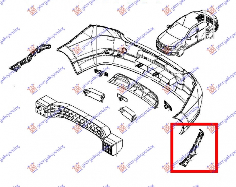 NOSAC ZADNJEG BRANIKA PLASTICNI
