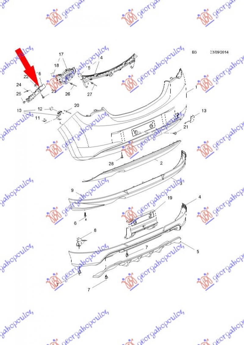 NOSAC ZADNJEG BRANIKA PLASTICNI