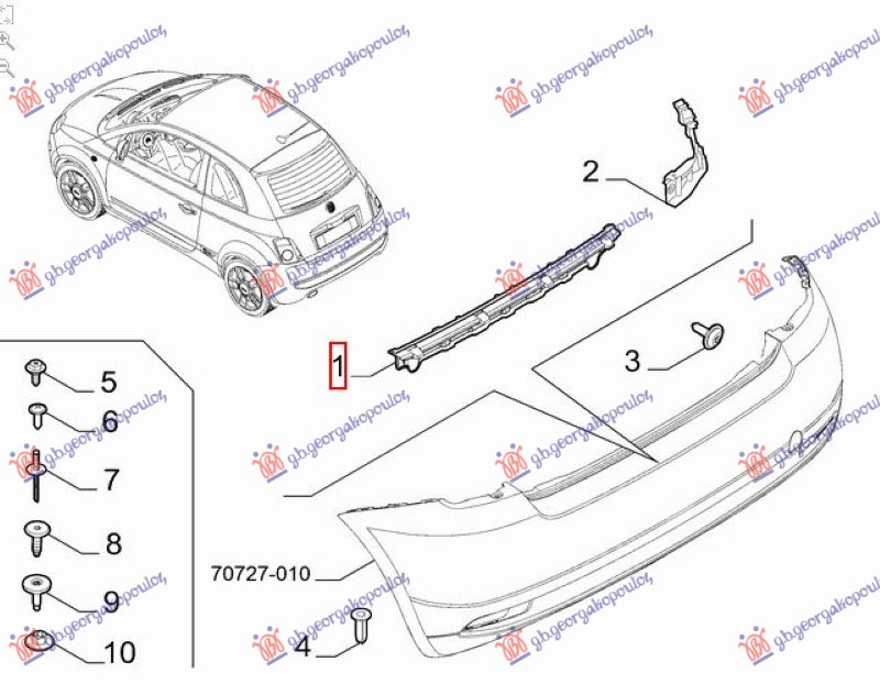 NOSAC ZADNJEG BRANIKA PLASTICNI (O)